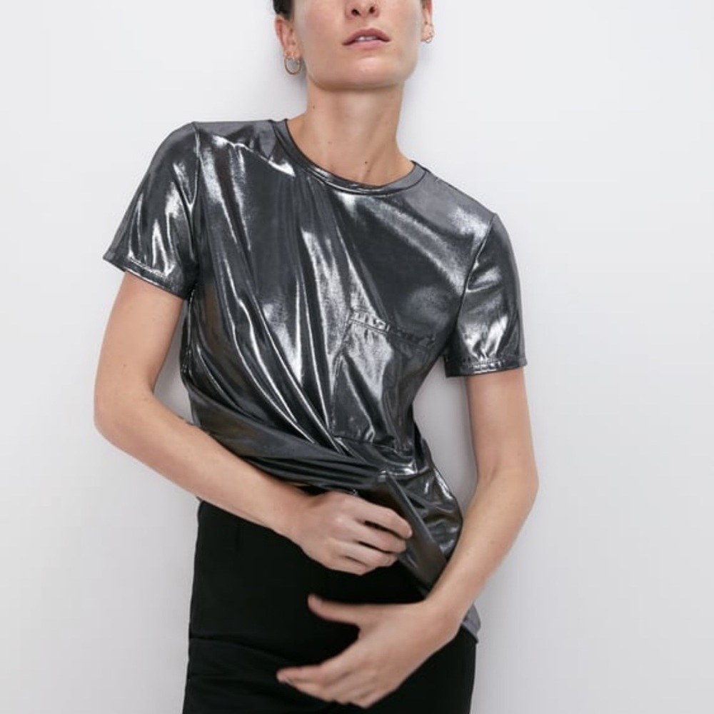 Metallic tshirt ZARA